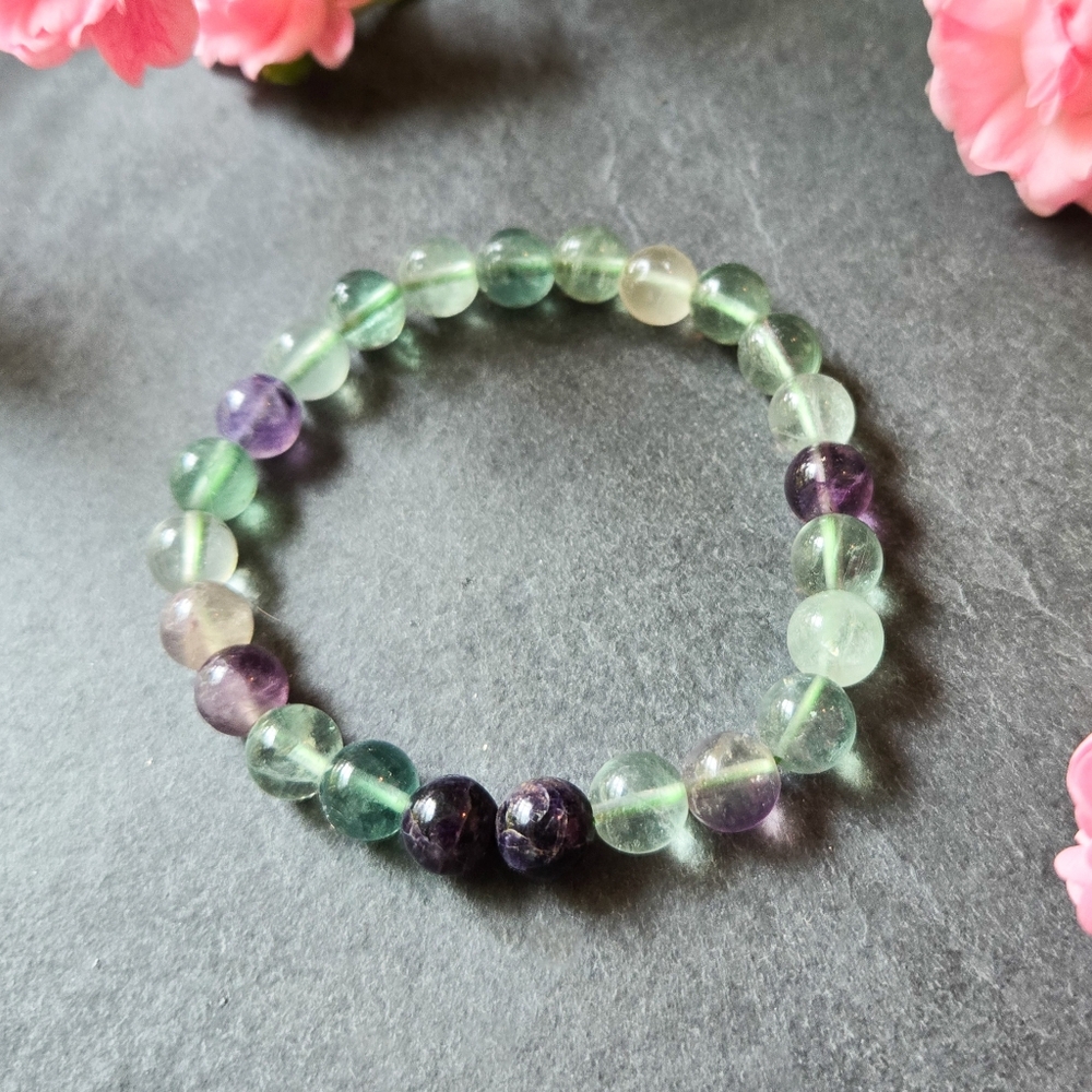 NWT Soul Charms Fluorite Beaded Bracelet